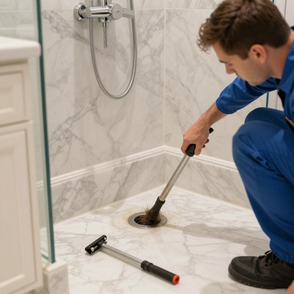 Bathroom drain cleaning service for hair and soap clogs in Coral Gables