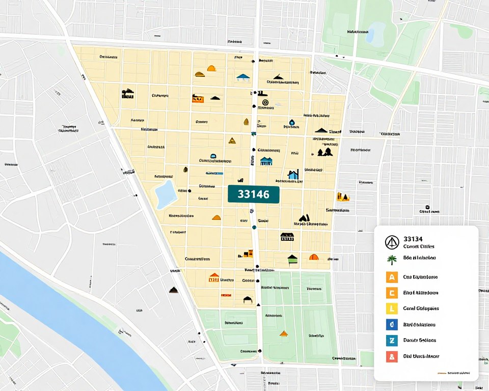 Coral Gables service area map showing drain cleaning coverage zones