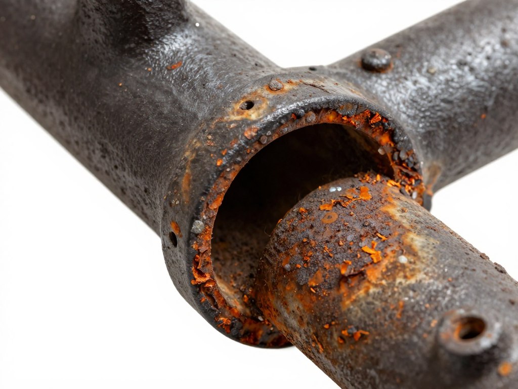 Corroded cast iron drain pipe from old Coral Gables Mediterranean home