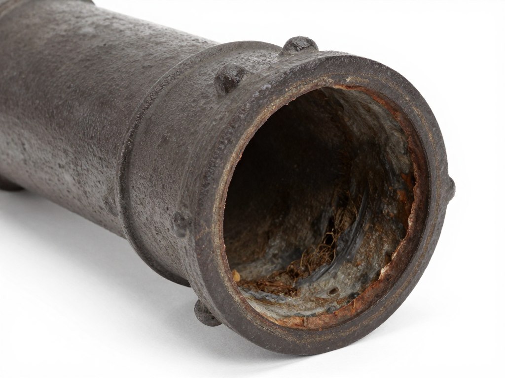 Corroded cast iron drain pipes from older Hialeah home