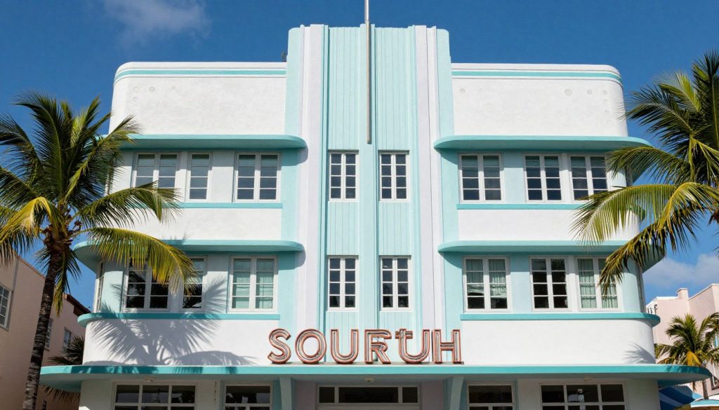 Historic Art Deco building in South Beach Miami Beach with period architecture