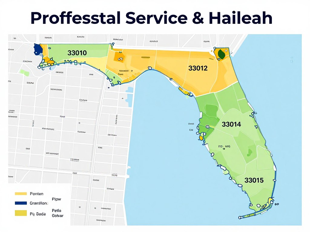 Map showing Hialeah drain cleaning service coverage areas