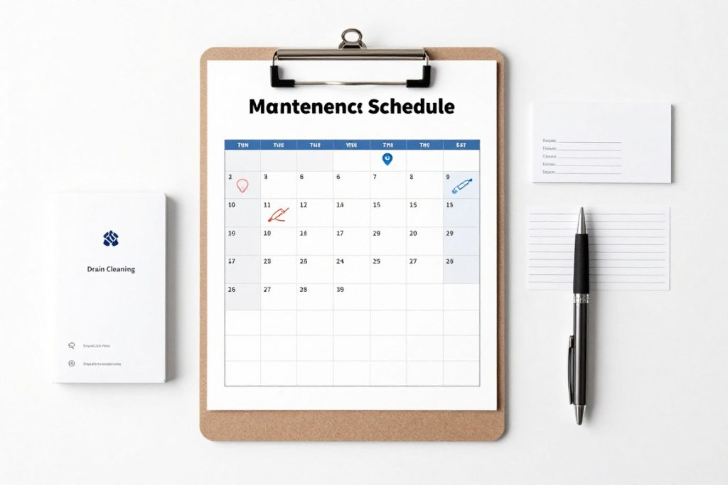 Scheduled drain maintenance calendar and service documentation