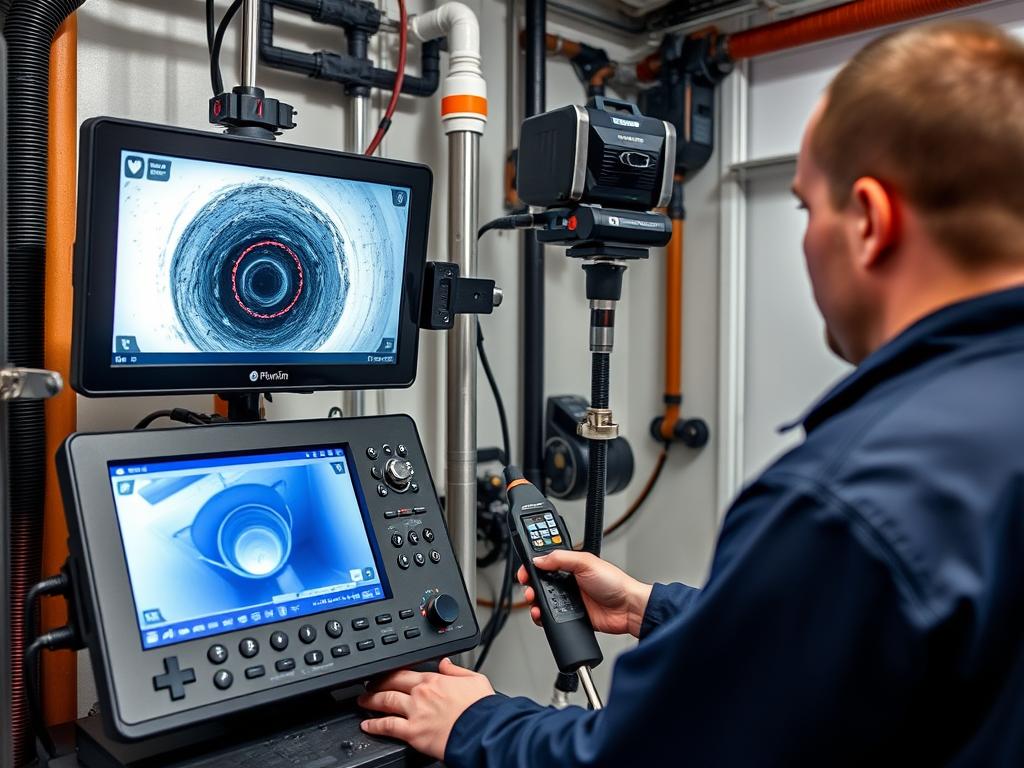 Video camera inspection equipment being used in Miami Beach drain system