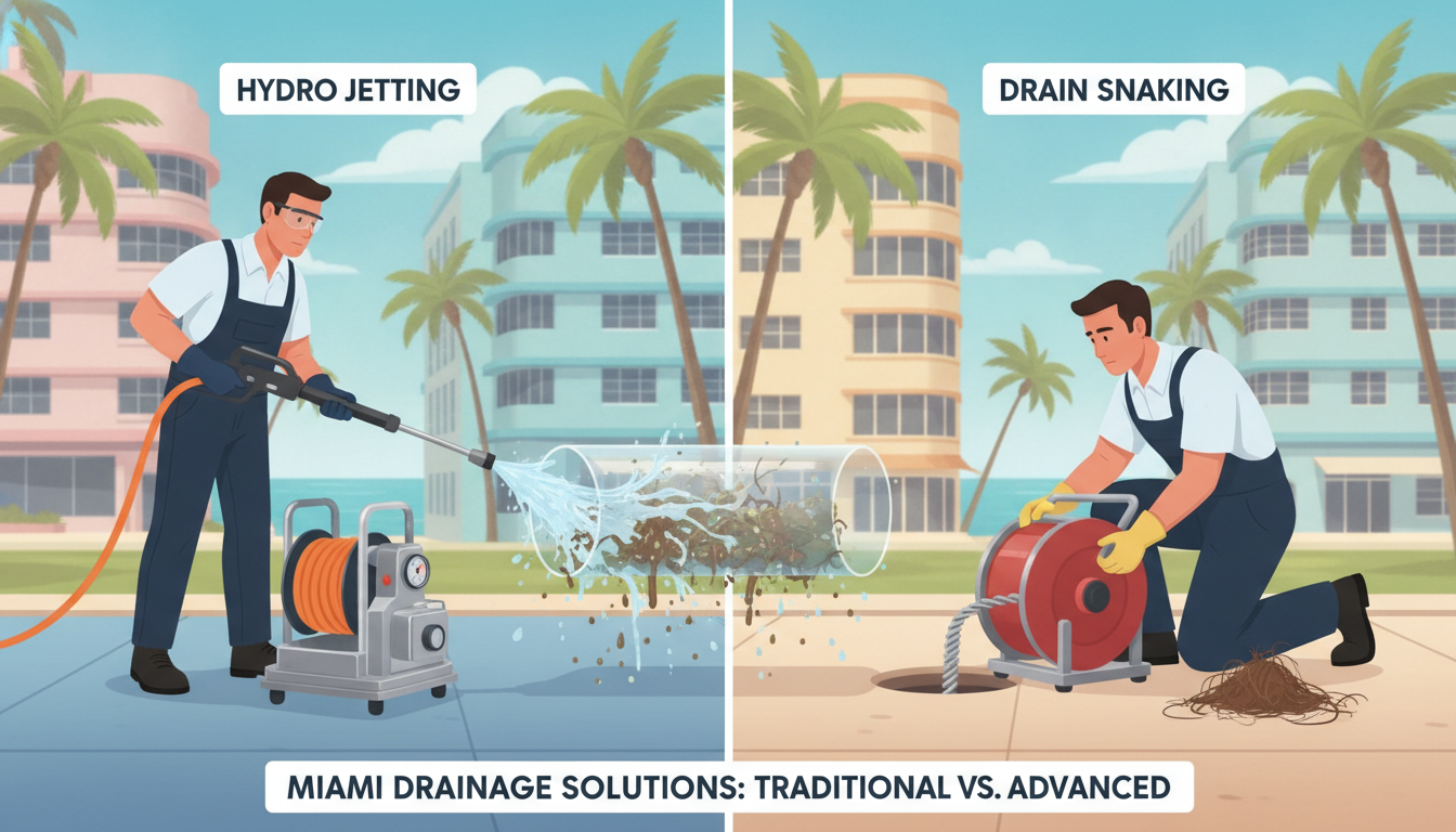 hydro jetting vs drain snake Miami